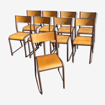 Set of school chairs