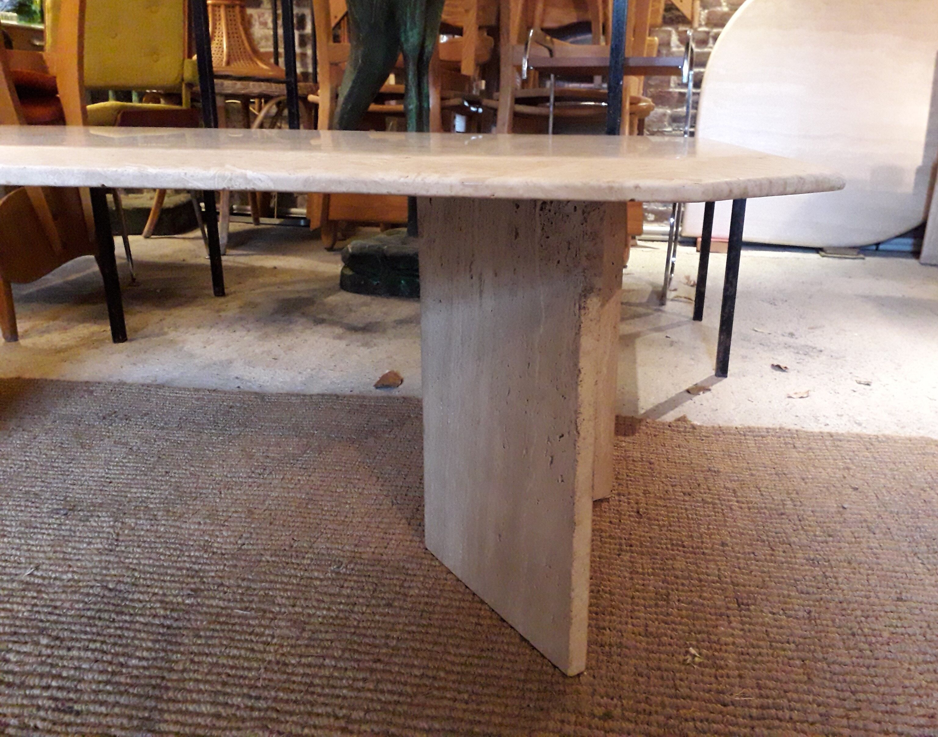Travertine coffee table