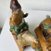 Tuile faitière équestre terre cuite époque Ming