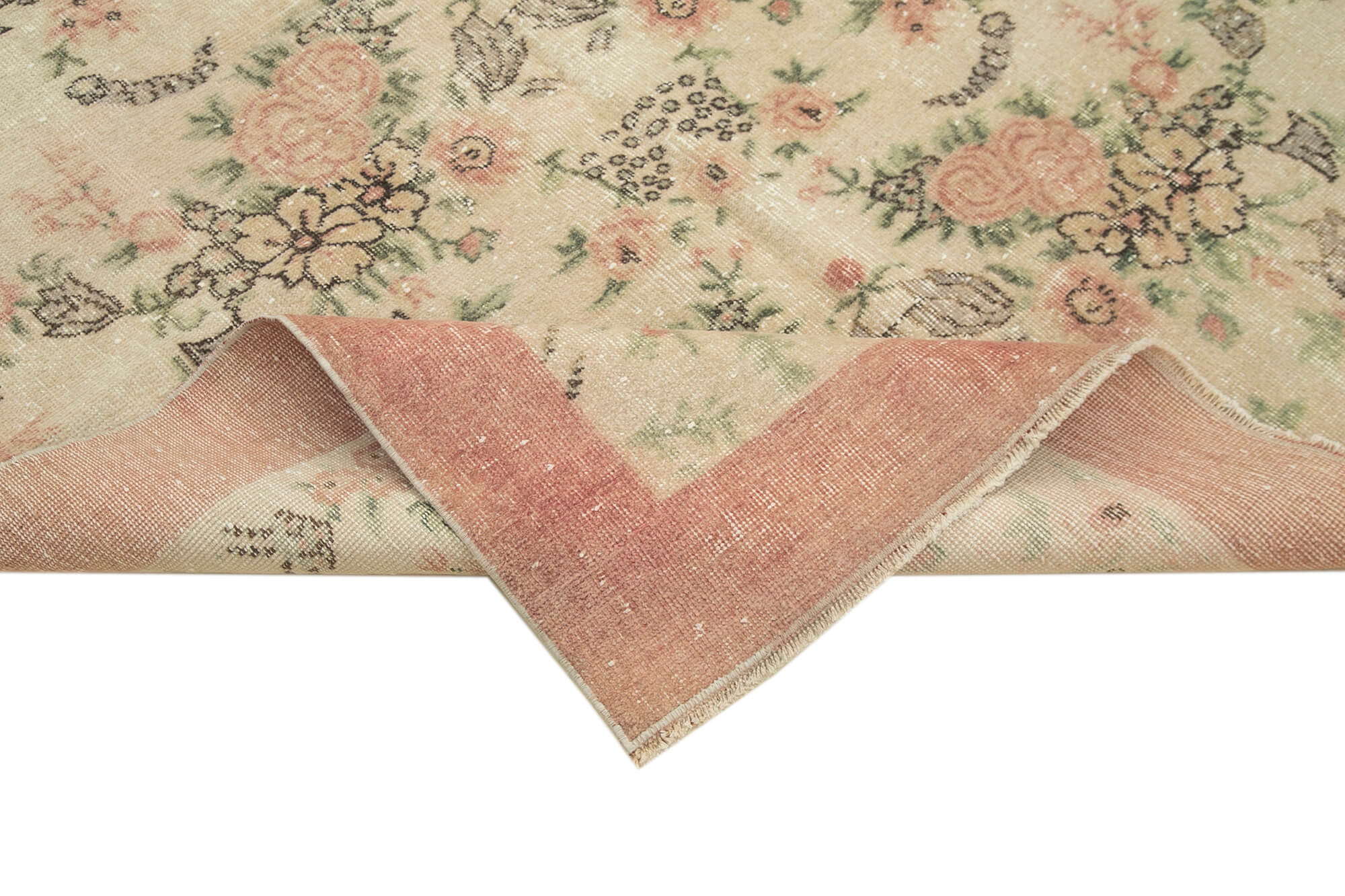 Hand-Knotted Decorative Turkish Beige Carpet 157 cm x 235 cm - 38986