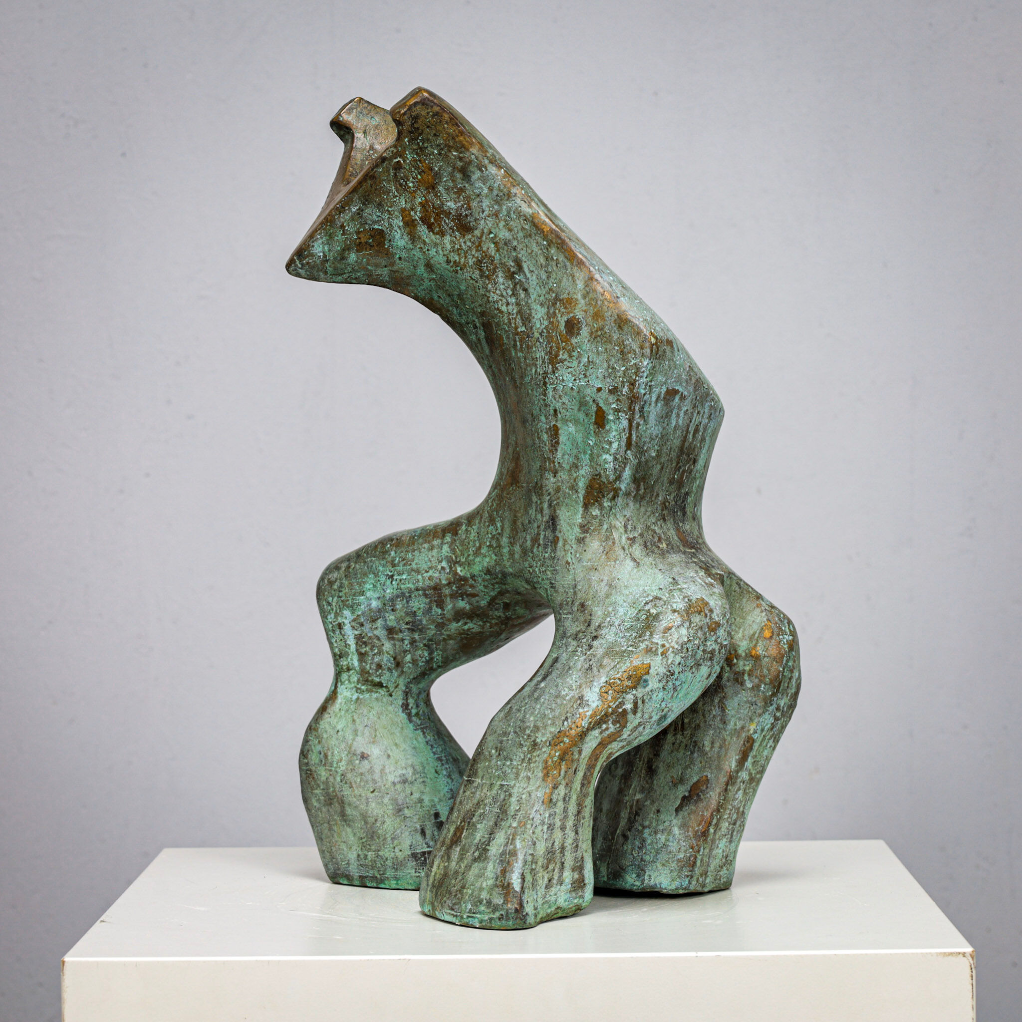 Patinated biomorphic bronze sculpture by Jacob Hordijk, 1990s