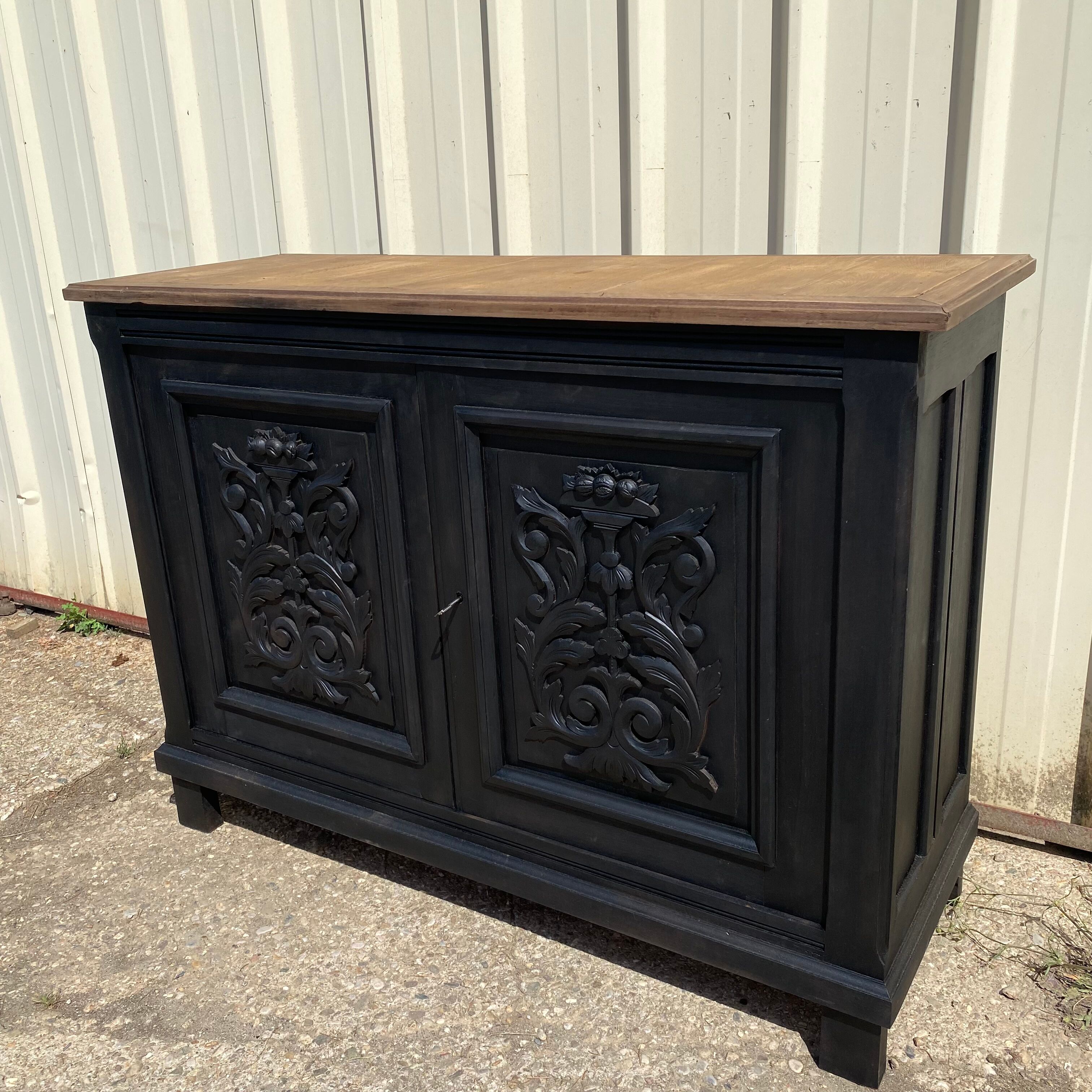 Black wood bottom sideboard