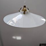 Old hanging lamp in white opaline Art Deco 1930 Ø 24.7 cm