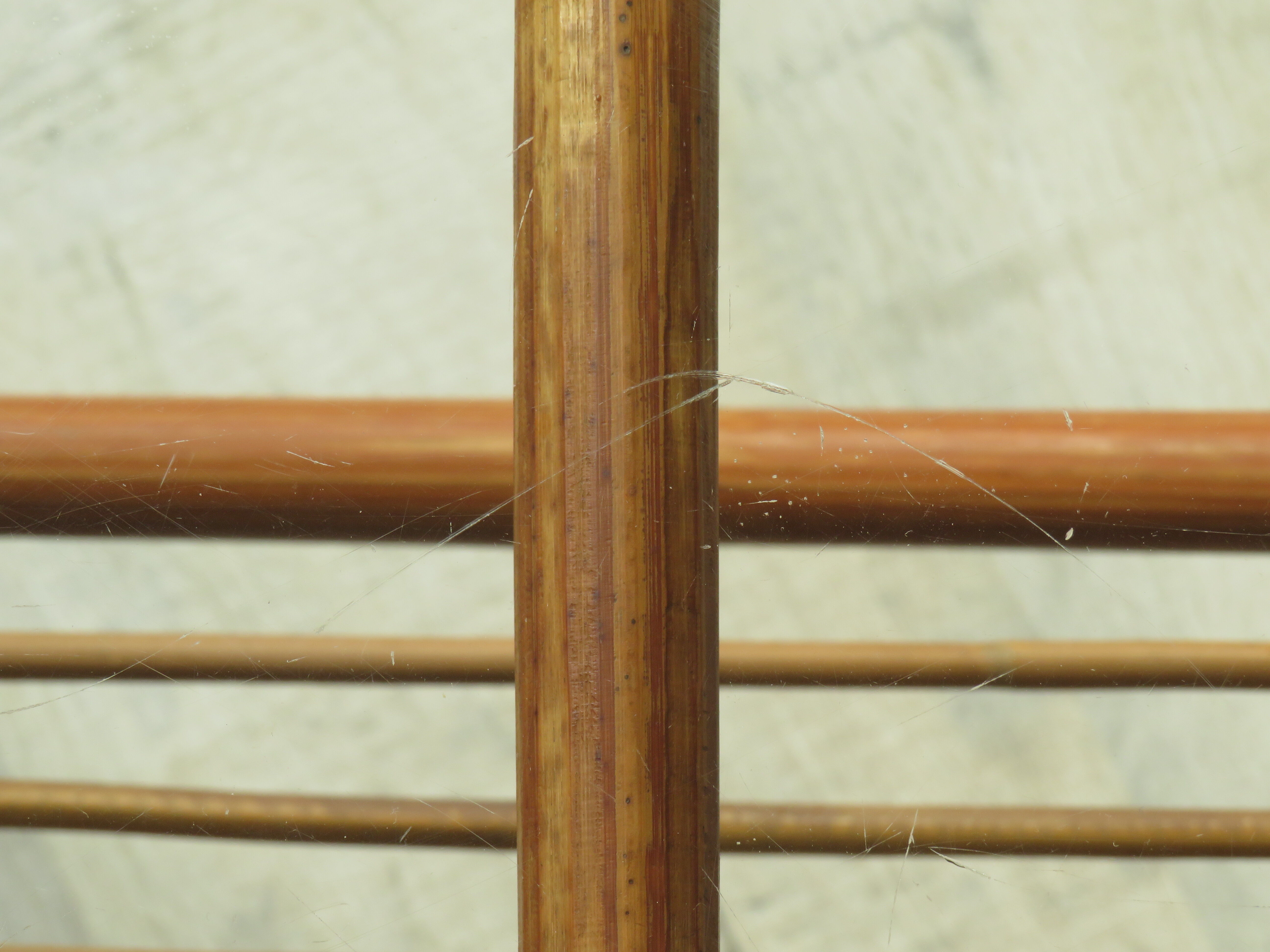 Rattan and glass coffee table
