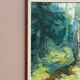 Original Mid Century Swedish Oil on Canva"Forest Brows" by Inga Öfjäll