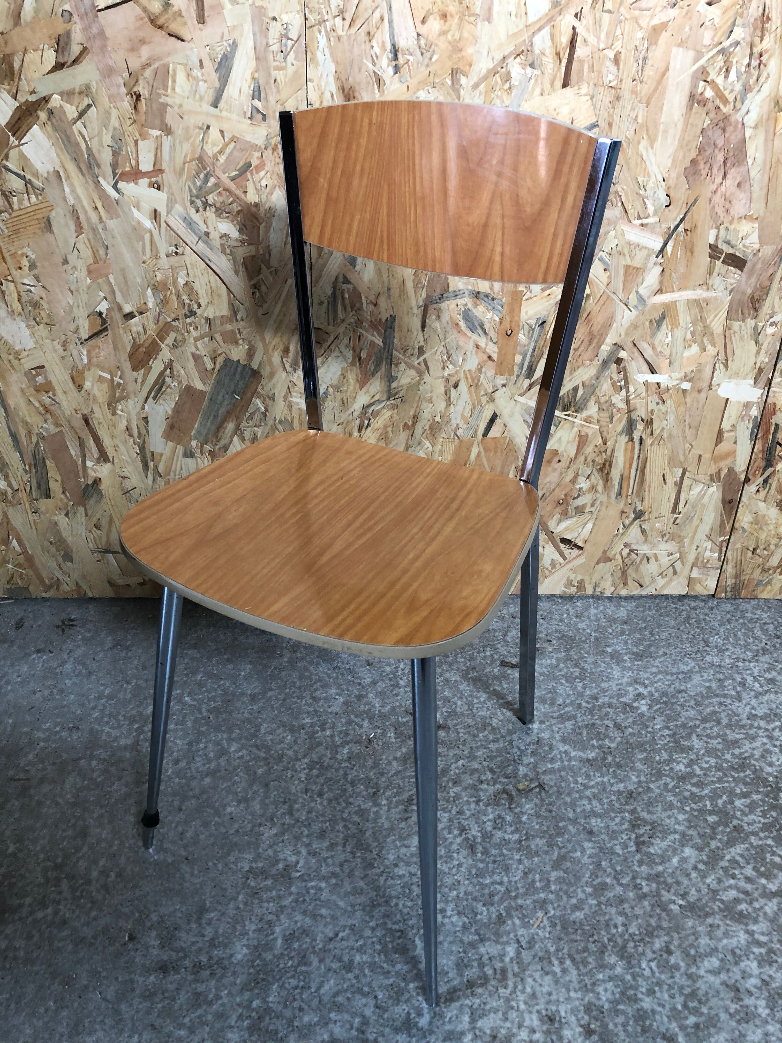 Chair feet compass metal chrome in formica brown 70
