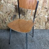 Chair feet compass metal chrome in formica brown 70