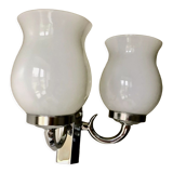 Double wall lamp in chromed metal 1970