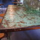 Green patinated metal workshop table 1950