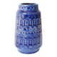 Vintage Scheurich Inka Vase, Blue Ceramic, West Germany