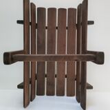 Solid wood log basket with vintage slats