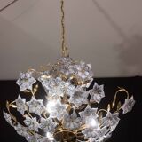 Fantastic Rare Murano Chandelier Full of Black Flowers, 1970s