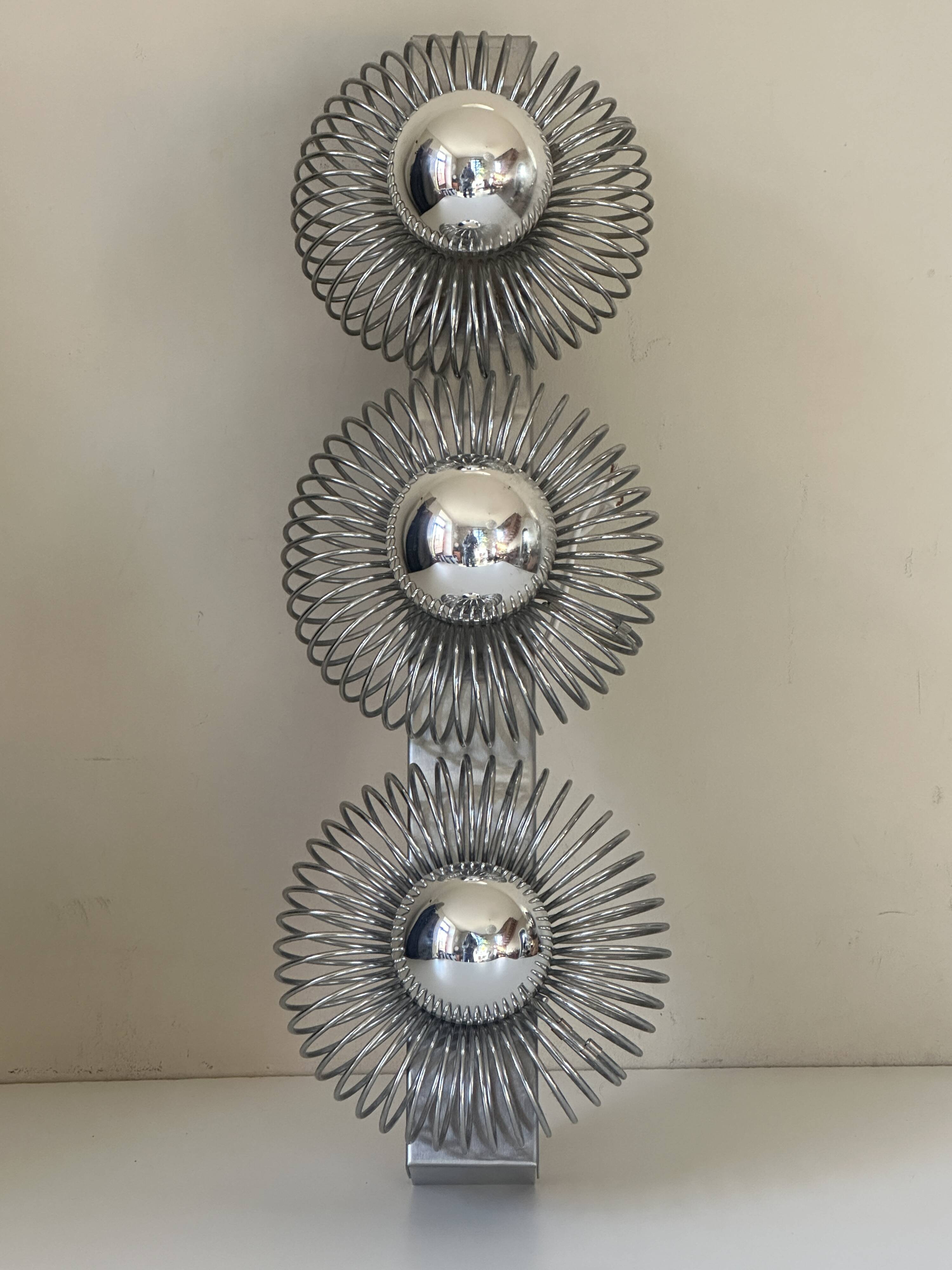 Sconce springs 3 vintage lights design 70s