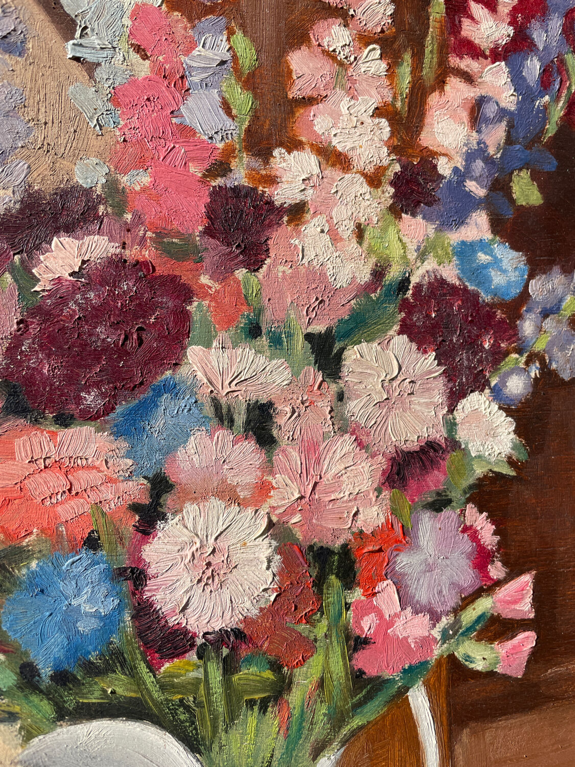Bouquet of flowers signed old painting