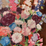 Bouquet of flowers signed old painting