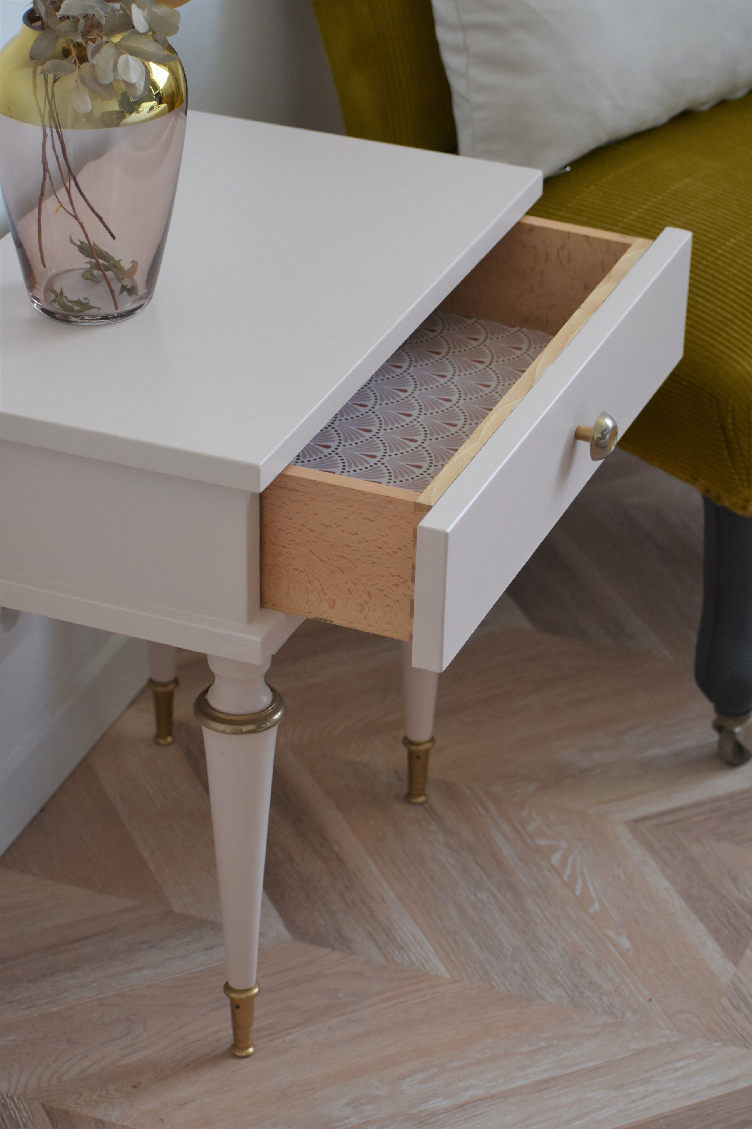 Pair of vintage bedsides - pink boudoir