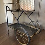 Vintage Italian brass and metal bar cart, 1950s