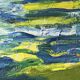 Mid-Century Modern Swedish "Waves" Vintage Abstract Oil Painting, Framed