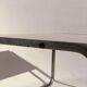 Table basse vintage plateau melamine blanc