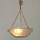 French Art Deco Ceiling Light ROS Degue Frosted Molded Glass Plafonnier