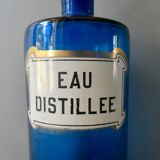 Bottle, pharmacy bottle in blue blown glass