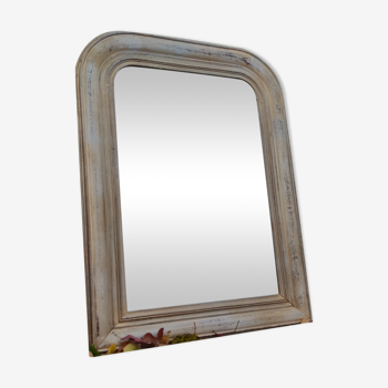 Miroir ancien style Louis Philippe patiné et doré 68x50cm