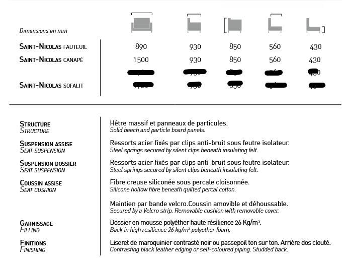 Leather living room set – Anjou Seat (Ralph) – St Nicolas model