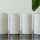 4 vintage stoneware cups in white