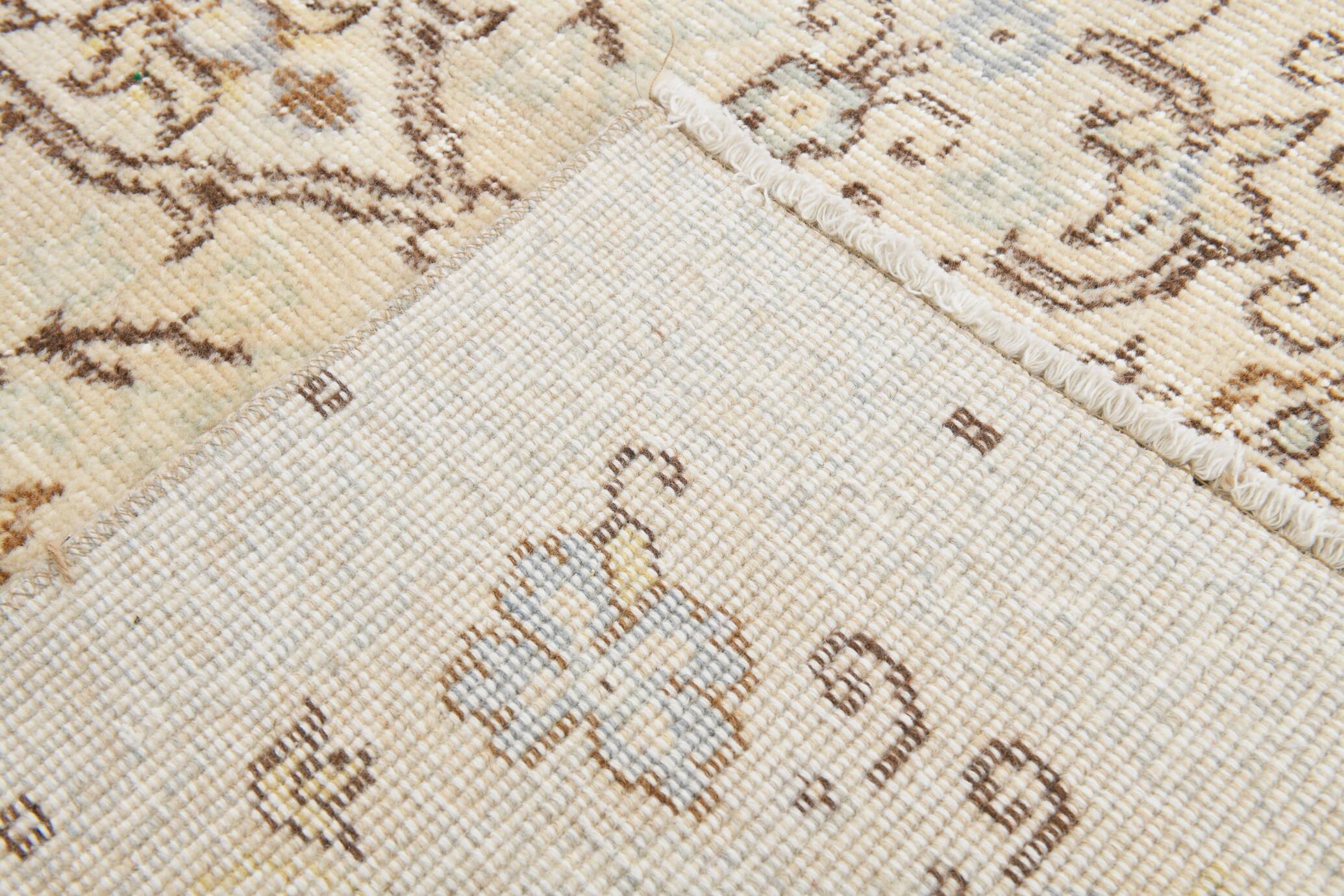 Tapis Turc Vintage Beige, Motif Floral, Tapis de Salon Classique, 170X275Cm