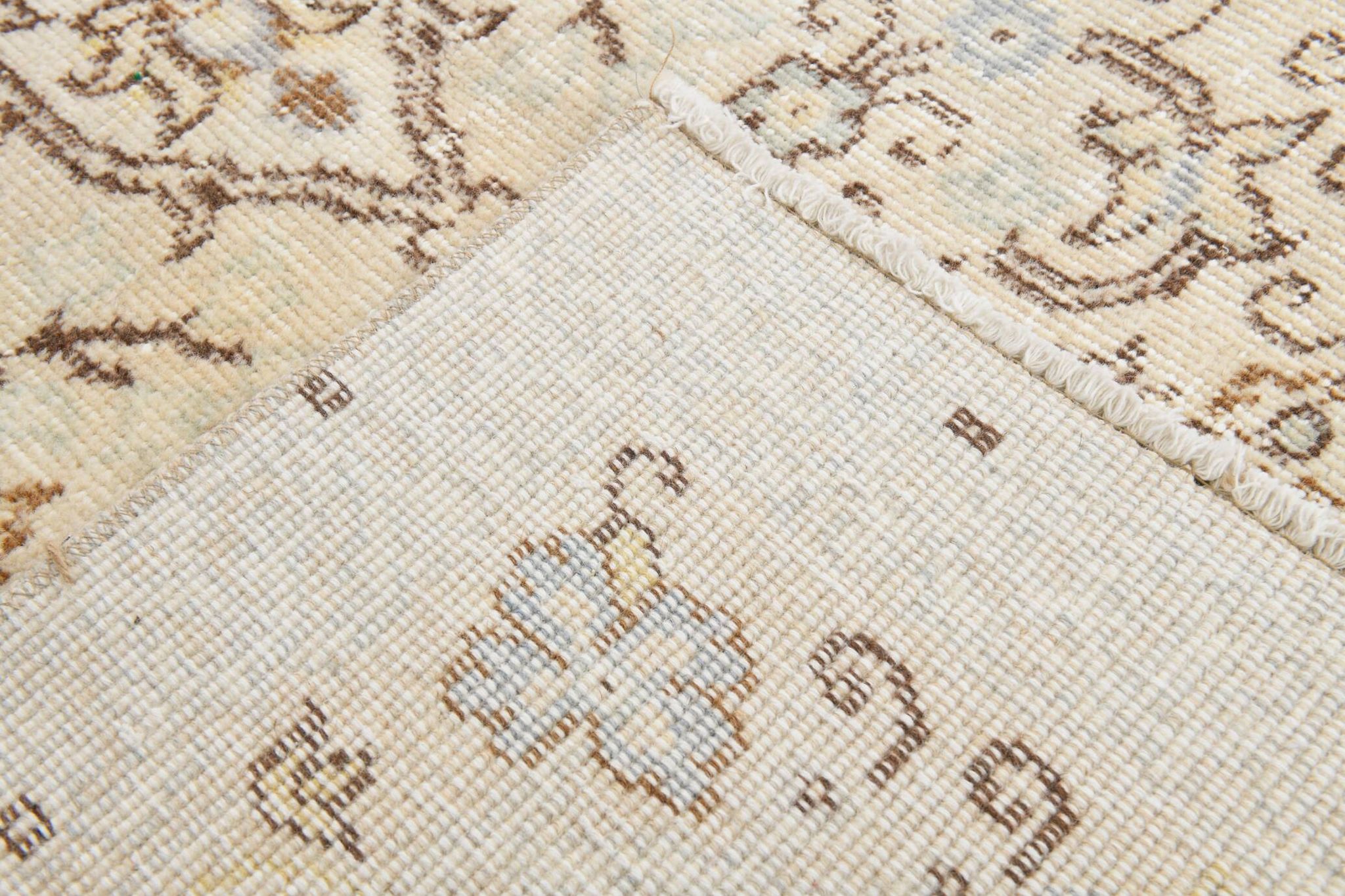 Tapis Turc Vintage Beige, Motif Floral, Tapis de Salon Classique, 170X275Cm