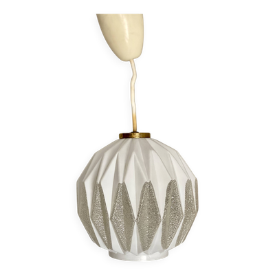 Suspension globe moderniste vintage 1950 style bauhaus