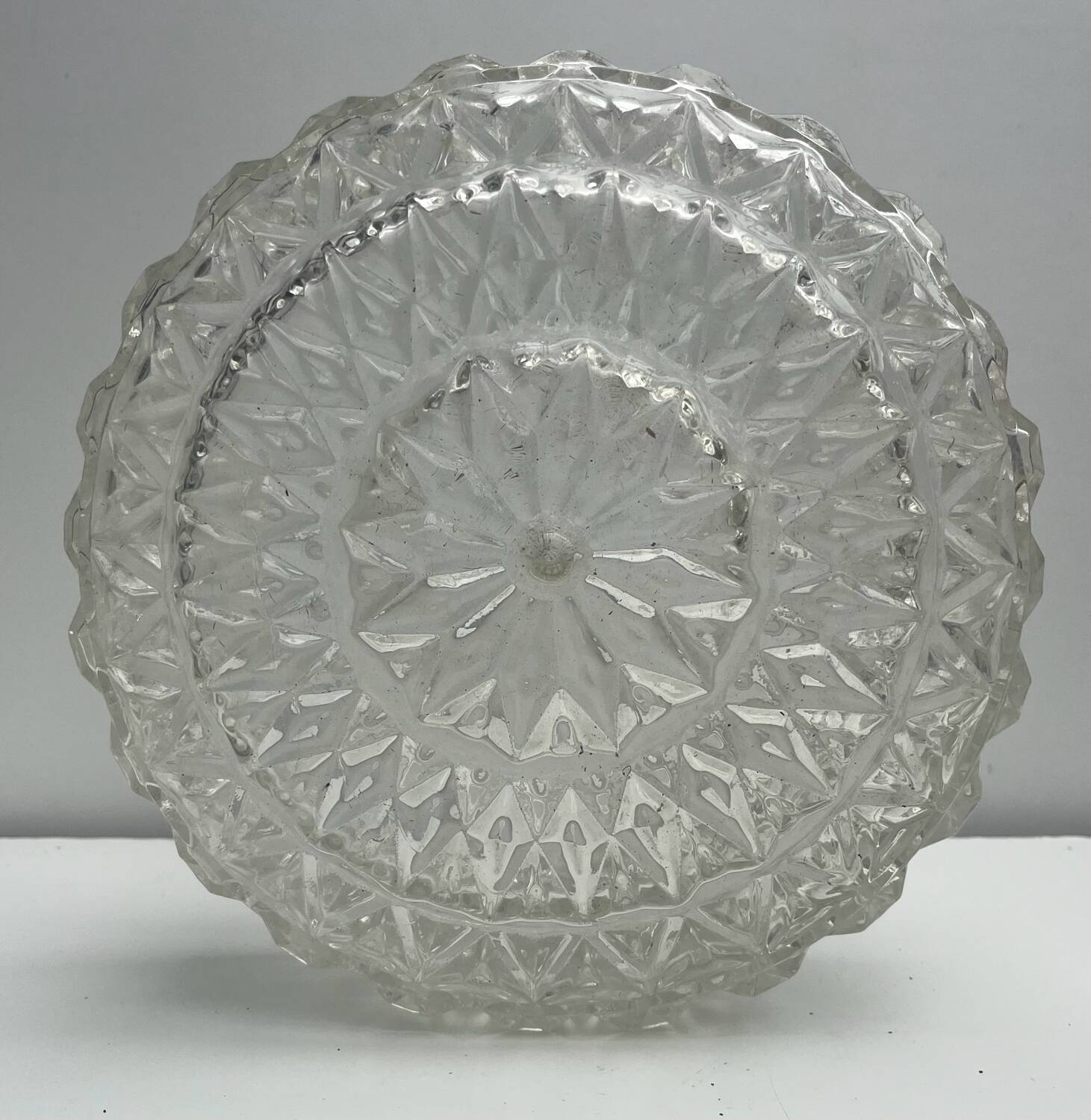 Ceiling light wall lamp minimalist industrial round transparent glass design 70s