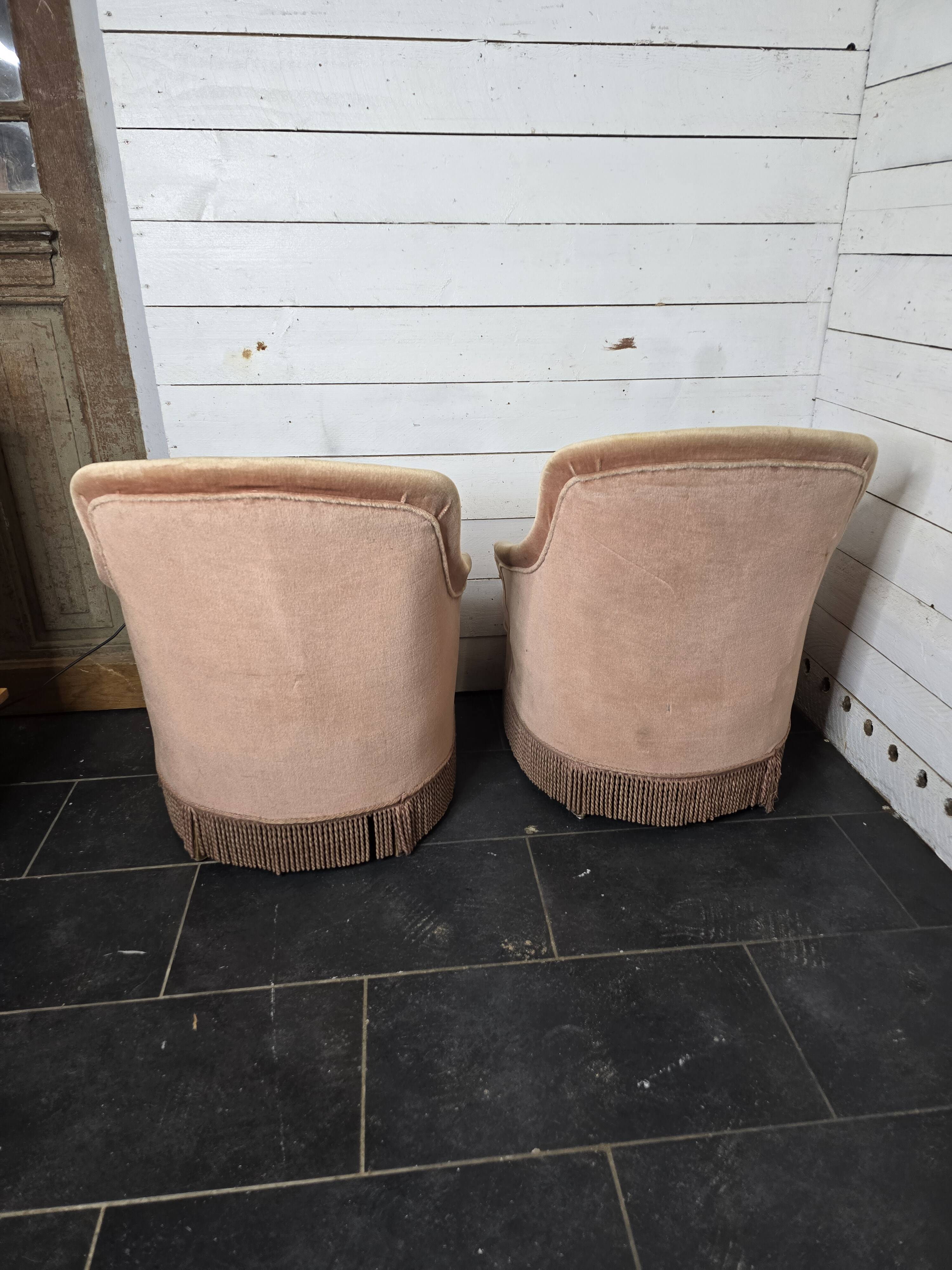 Pair of toad armchairs
