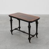 19th Century English side table with geometric wood inlay by John Taylor &