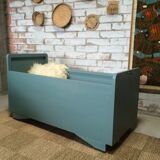 Baby bed caravan vintage 50s blue cloudy