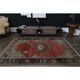 Tapis turc fait main en laine et coton rouge des années 1970 172x278
