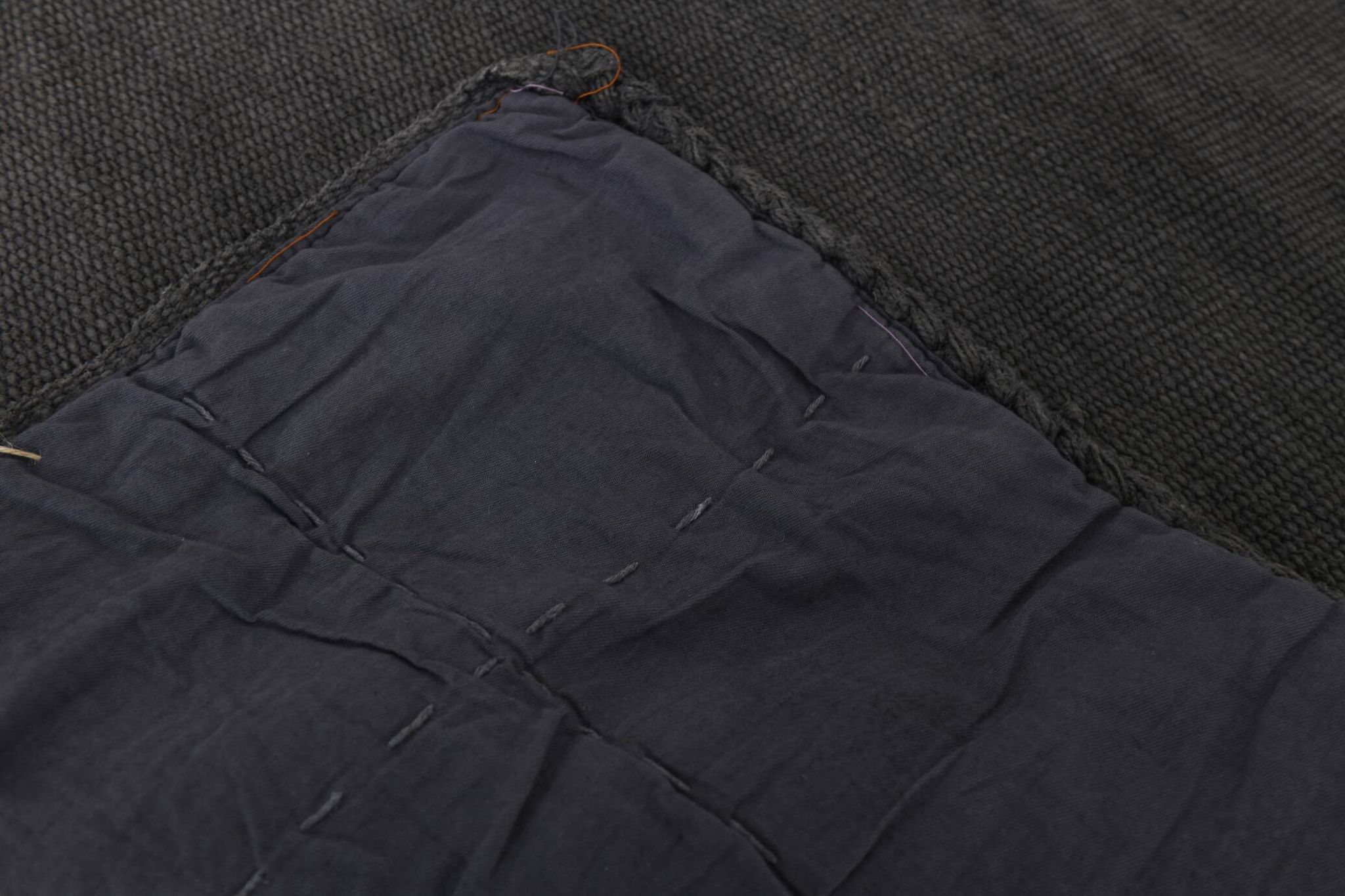 Tapis Kilim doux anthracite gris grande surface pour chambre, 147x205 cm