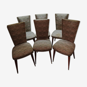 Lot de 6 chaises tissu