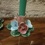Pair of Italian ceramic candle holders