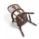 Wide arm arch back antique Windsor chair / Ash Elm rustic farmhouse Yorkshire Windsor chair / 19th century