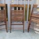 Set of 3 vintage solid wood folding chairs