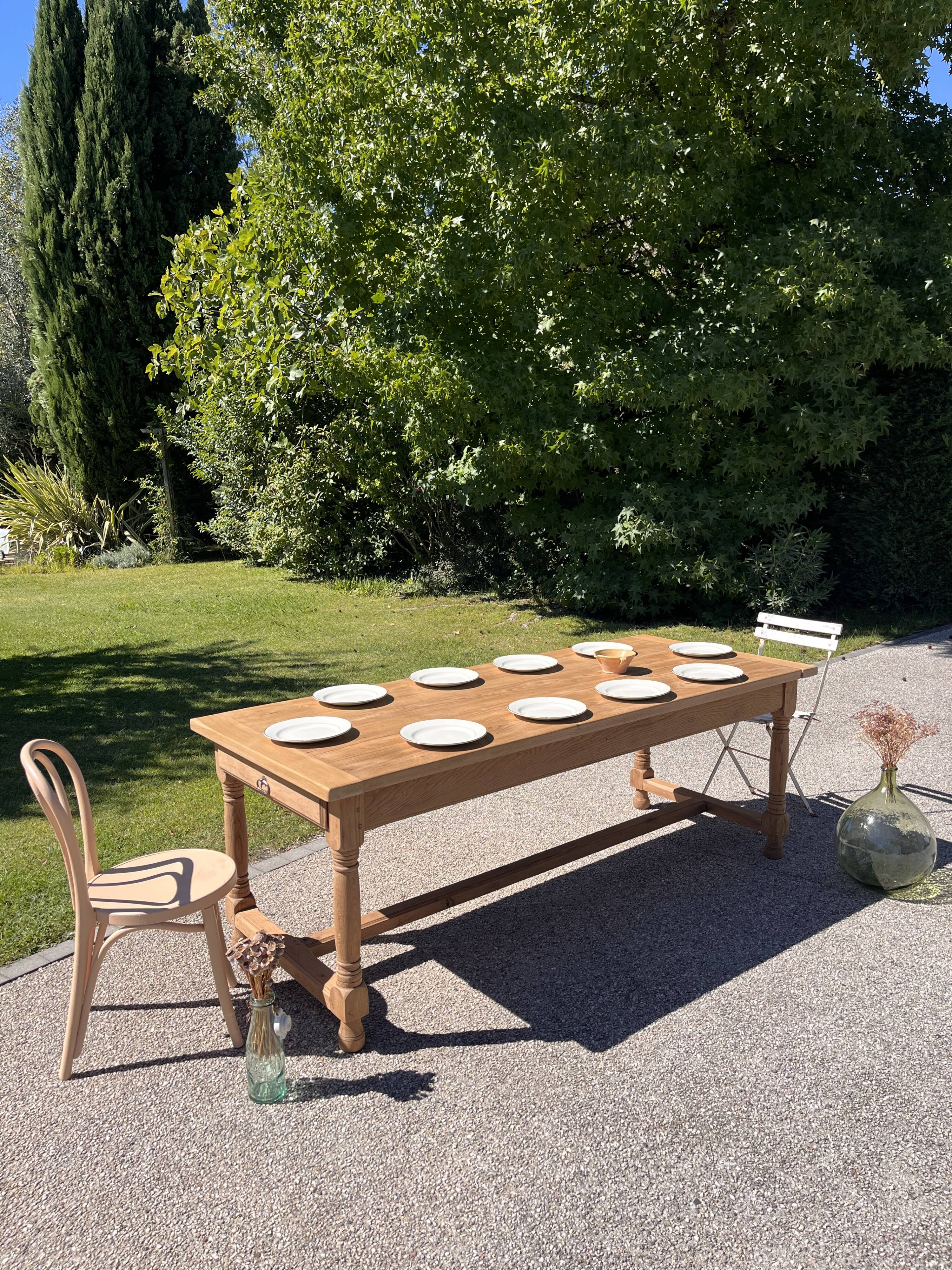 Grande table de ferme en chêne massif
