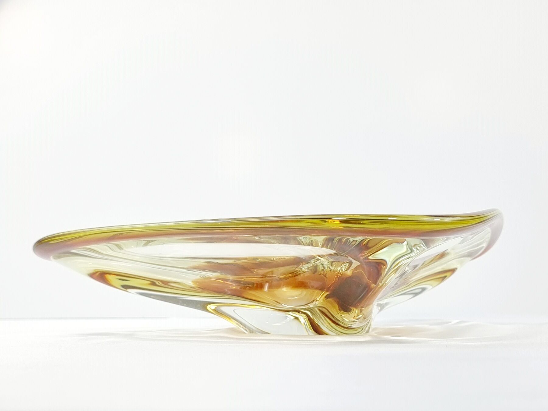 Vintage Amber Murano Style Glass Pocket Cup