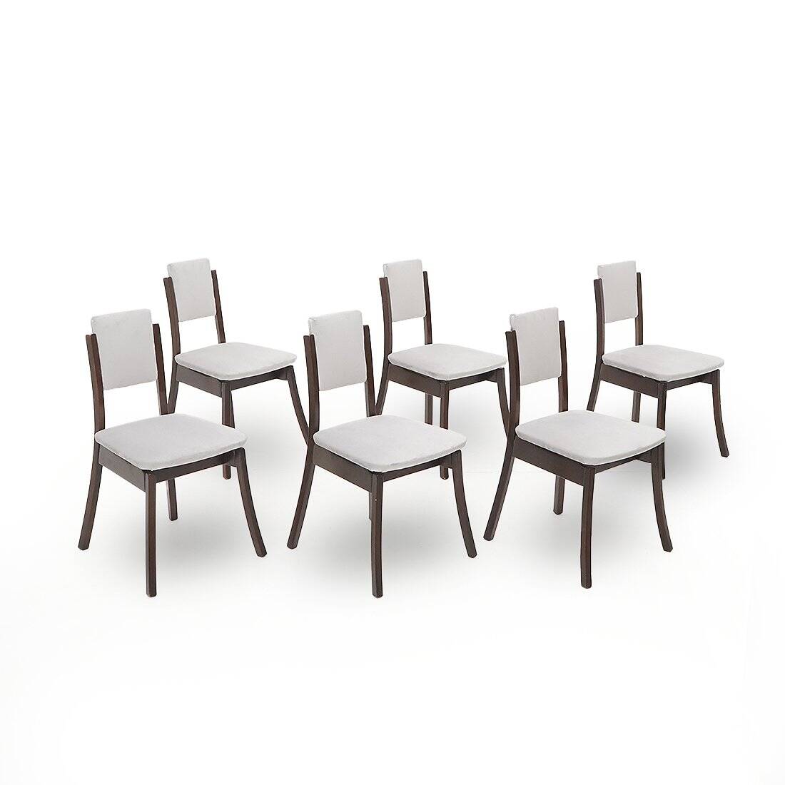 Grey velvet chairs by Angelo Mangiarotti for La Sorgente Del Mobile, 1970s, set of 6.
