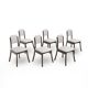 Chaises en velours gris par Angelo Mangiarotti pour La Sorgente Del Mobile, années 1970, lot de 6