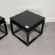 Pair black lacquered wood sidetables