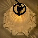 Holophane glass pendant light