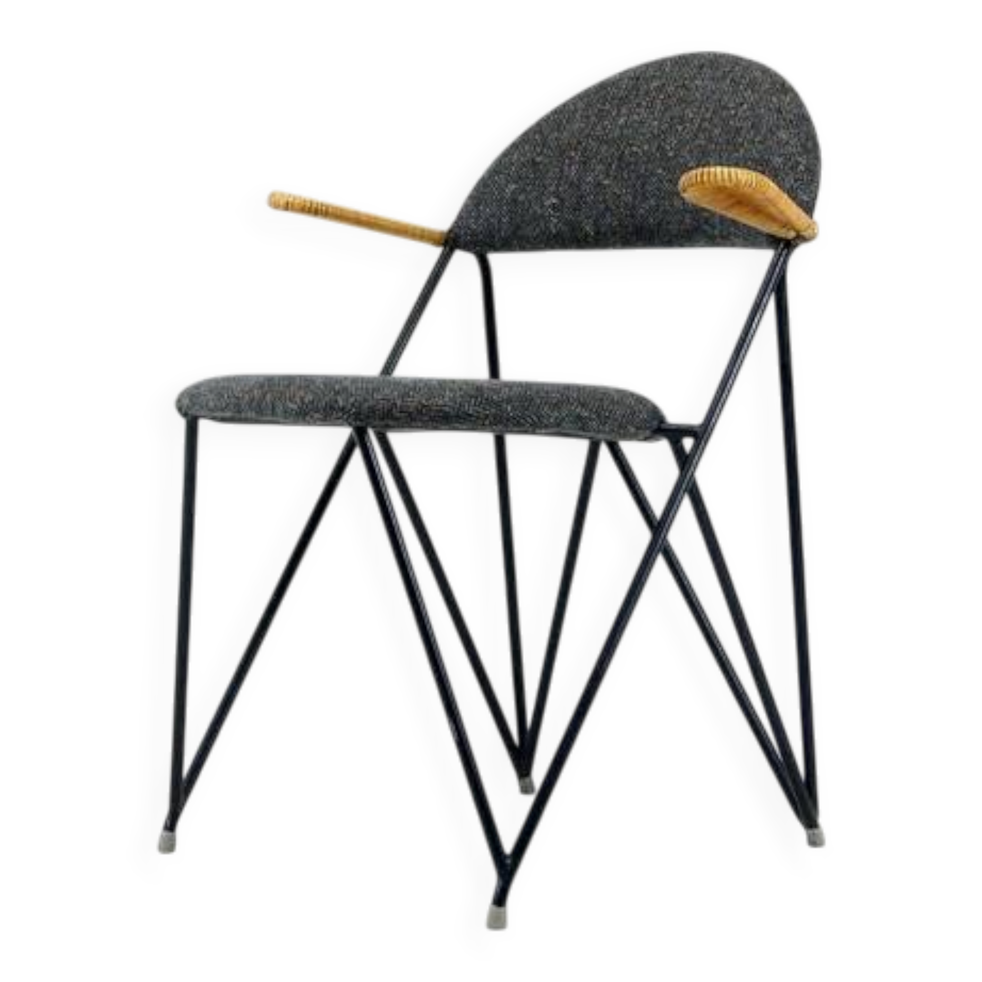 Retro Vintage Danish Cane Desk Chair Office Armchair 50s 60s Mid Century Modern