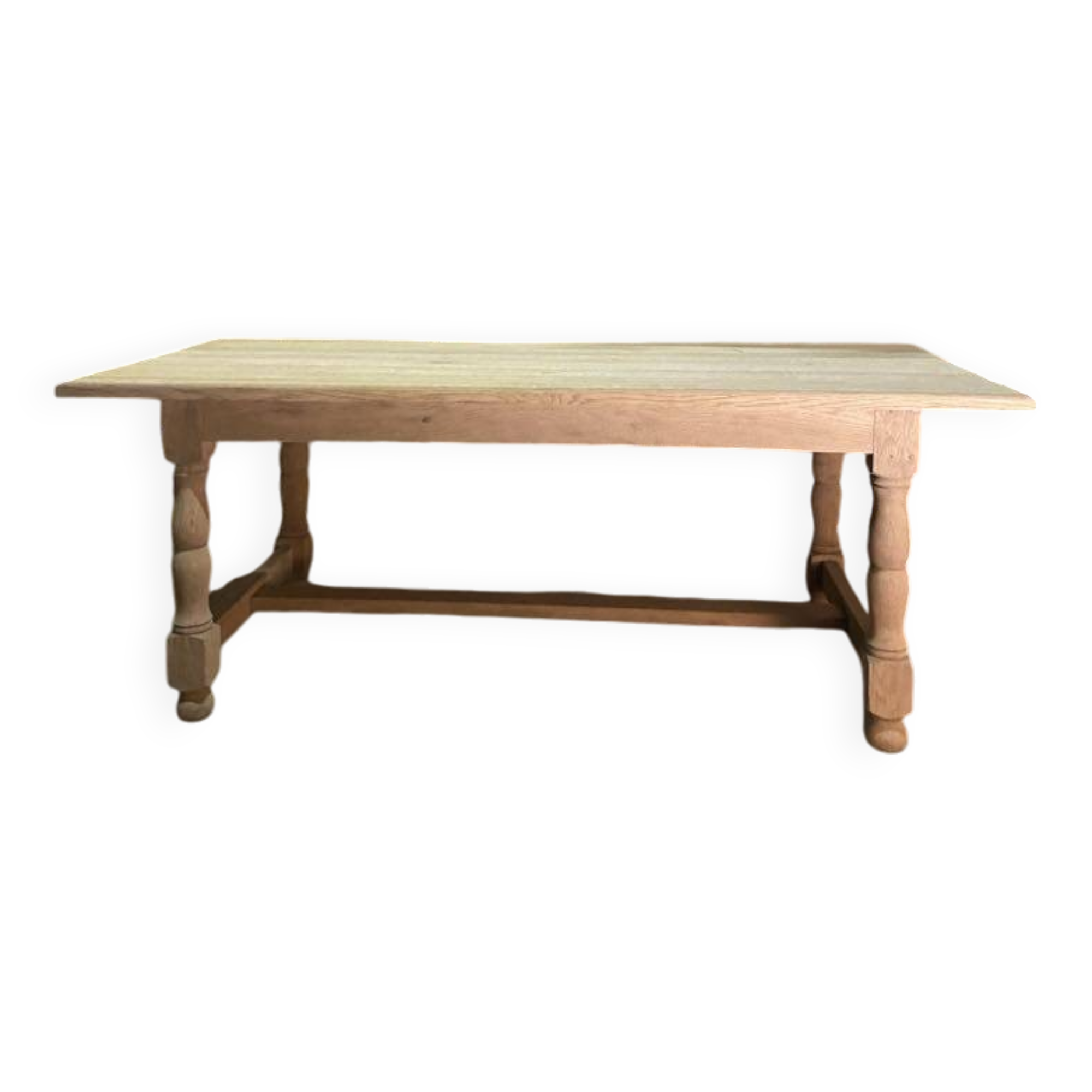 Raw wood farmhouse table