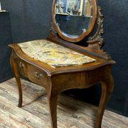 Louis XV toilet table curved in precious wood marquèterie